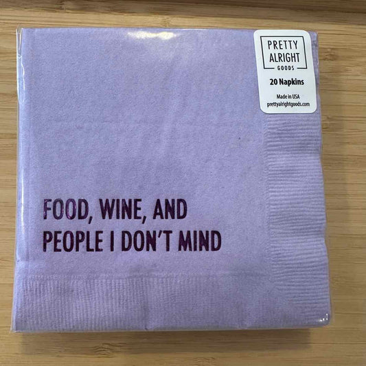 Food, Wine & People I Don’t Mind Cocktail Napkins