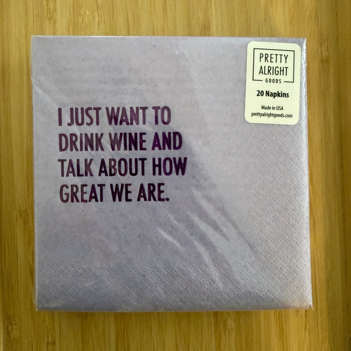 I Just Want To Drink Wine Cocktails Napkins